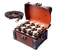 BORDEAG Boîte D'alchimie Médiévale en Faux Cuir, 14X11X8cm Vintage Coffre Tresor, Coffre Vintage, Coffre Au Trésor, Coffre trésor Vintages Style pour Rangement Décoration Soirées Rock Cosplay