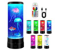 BORDEAG Byzesty Lampe méduse, lampe à lave, méduses, lampe à lave, lampe à méduses, lampe LED 17 couleurs, lampe d'aquarium pour lumière d'ambiance, veilleuse, décoration de la maison
