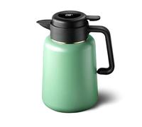 BORDEAG Cafetière isotherme de 1,8 l avec affichage de la température, théière thermique avec tamis, pour café, thé et lait