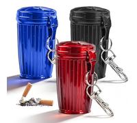 BORDEAG Cendrier de Poche Portable, 3 Pièces Mini Cendrier de Poche Anti Odeur, Cendriers Portable avec Couvercle et Porte-clés, Cendriers Anti Odeur pour Voyage et Utilisation Extérieur