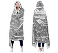 BORDEAG Couverture douillette avec manches, un câlin épais pour vous, couverture avec manches, couverture à capuche, couverture à capuche, couverture à enfiler, pour femmes et hommes, adultes (120 x