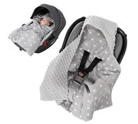 BORDEAG Couverture Enveloppante Bébé, 90 X 90 cm Couverture Siege Auto Bebe, Multifonction Couvertures Bébé, Id d'ange bébé Couvertures 100% Coton pour Siège Auto, Porte-bébés, Poussette
