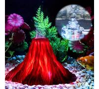 BORDEAG Décoration D'Aquarium Résine Volcan, Volcan Aquarium Kit de Décoration, Décoration pour Aquarium Volcan avec Lampe Bulle, Décoration D'aquarium Volcan Ornament, Accessoires D'aquarium