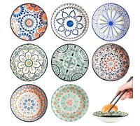 BORDEAG Ensemble De Bols À Tapas: Ensemble De 8 Bols En Céramique, Bols À Snacks Polyvalents, Pour Sushi, Desserts, Entrées (Noir, Ø 10 cm, 70 ml)