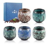 BORDEAG Ensemble de tasses à café 5 pièces 110 ml, céramique et grès, Mini Moka, Tacheté, Thé, Cadeaux de Noël