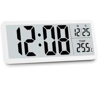BORDEAG Horloge Digitale, Réveil Numérique, Horloge Murale Numérique Horloge De Table Horloge Radio-Pilotée Horloge Numérique avec Température Et Humidité, Date, pour Salon, Chambre, Bureau