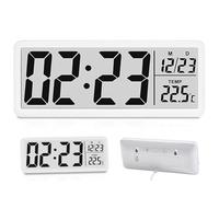 BORDEAG Horloges Murale Numériquez,Horloge Numériquez,Réveil Numériquez A LED Numérique,Horloge Rdiopilotée Numérique pour Maison,Cuisine,Bureau,Salon,L'école,Peut Etre Accroché,Température,Heure