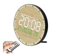 BORDEAG Horlogez Muralez Numérique LED,26CM Horlogez Muralez Calendrier LCD avec Télécommande,Home Horloge Murale,Horloge Numérique Murale LED pour Décoration du Salon,du Bureau,De Salle De Sport