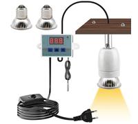 BORDEAG Lampe chauffante pour reptiles - En céramique - Avec douille E27 en porcelaine - Rotation à 360° - Avec lampe chauffante pour terrarium - 25 W 50 W - Contrôle intelligent de la température -
