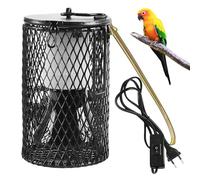 BORDEAG Lampe Chauffante Reptile Avec Cage, Lampe Chauffante Tortue 100 W, Lampe Chauffante En Céramique, Lampe Chauffante Poussin Pour Perroquets, Lézards, Oiseaux (Prise Ue)
