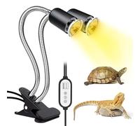 BORDEAG Lampe Chauffante Tortue, Lampe Chauffante Terrarium à Pince, Lampe Reptiles Chauffante, Lampe De Chaleur Reptile, Avec 2 Éléments Chauffants 25W Et 50W, Pour Reptiles Et Amphibiens