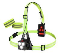BORDEAG Lampe Course A Pied, Lampe De Course À Pied Rechargeable Usb, Led Lampe Running Pectorale, Eclairage Pour Course Avec 3 Modes D'Éclairage, Pour Jogging, Camping, Coureurs