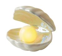 BORDEAG Lampe de perles en céramique, lampe de coquillage mignonne, veilleuse avec perles de coquillage, veilleuse pour chambre à coucher, table de chevet décorative, salle de bain, décoration