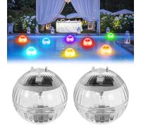 BORDEAG Lampe Flottante Piscine Solaire,2 Pièces Boule Lumineuse Piscine Flottante,7 RGB Lumière Flottante Piscine,Lumière De Piscine Colorée Pour Extérieure Jardin,Etang,Piscine,Plage