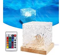 BORDEAG Lampe ondulée à 16 couleurs - Lampe LED Wave Cube - Lampe Aurora ondulée 3D - Avec télécommande - Lampe aurore boréale avec socle en bois - Lampe Northern Lights pour chambre à coucher, fête