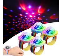 BORDEAG LED Disco Ball Lumière: 4 Pièces Mini Lumières de Fête Disco Commandées Par Musique, Stroboscope Rechargeable USB, Pour Soirée DJ Club Lumière Nocturne (Bleu)