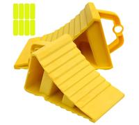 BORDEAG Lot De 2 Cales De Roue avec Poignée, Bloc Anti-Dérapant, Cales De Remorque, Cale De Roue Plastique, Cale Roue Voiture, Pneus Slip Stopper, pour Voiture, Remorque, Caravane (200 * 120 * 110mm)