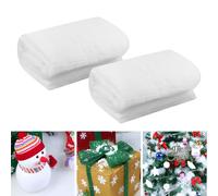 BORDEAG Lot de 2 couvertures de neige artificielle de Noël - 80 x 300 cm - Décoration de couverture de neige de Noël - Blanc - Tapis de neige artificielle pour décorations festives - Décoration de