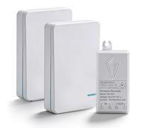 BORDEAG Lot de 2 interrupteurs sans fil blancs 230 V - Étanche IP66 - Résistant au feu - Protection contre les surcharges - Pour lampes intérieures et extérieures