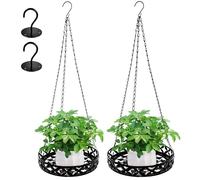 BORDEAG Lot de 2 jardinières suspendues en métal - Pour intérieur et extérieur - Décoration de balcon - Plafonds - 25 cm, 22 cm