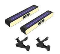 BORDEAG Lot de 2 Lampe Solaire Exterieur, Lumiere Solaire Exterieur avec Détecteur de Mouvement, Spot Solaire Exterieur, 3 Modes, pour Jardin, Garage, Patio, avec Support