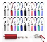 BORDEAG Lot de 24 porte-clés LED en aluminium - Mini lampe de poche - Multicolore - Portable - En aluminium