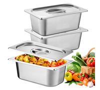 BORDEAG Lot De 3 Bols À Panure Rectangulaires Bac Inox Alimentaire, Plat Four Rectangulaire, 17.6 * 10.8 CM Plats À Four En Acier Inoxydable, Plat Four Rectangulaire, Bac De Cuisson En Inox