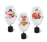 BORDEAG Lot de 3 Housses de Protection pour Plantes, Housse Hivernage Plante, Housse de Protection pour Plantes, Voile D'hivernage Protection Plantes avec Fermeture Eclair et Cordon 90x110 cm, Blanc