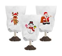 BORDEAG Lot de 3 protections hivernales pour plantes en pot avec motif de Noël, 90 x 110 cm, protection contre le gel, protection des plantes d'hiver, plantes en pot pour olivier, palmiers