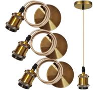 BORDEAG Lot De 3 Suspension Luminaire Vintage, Suspensions E27 Vintage Support De Lampe E27 Lampe Suspension Avec Câble 100cm, Luminaire Support Douille Ampoule Pour Éclairage