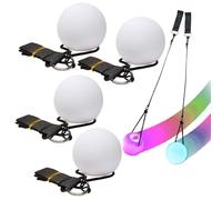 BORDEAG Lot de 4 Bolas Lumineuse, 7.5 × 6.8 cm LED Poi Balls, Balle de Jonglage Lumineuse, Balles de Poï à LED pour Jonglerie et Cirque, Spectacle Danser, Spectacle de Lumière, Orgie Enfants, Adultes