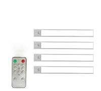 BORDEAG Lot de 4 éclairages d'armoire LED avec détecteur de mouvement avec télécommande, éclairage sous meuble cuisine 20 cm, éclairage d'armoire LED détecteur de mouvement, pour sous le comptoir
