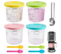 BORDEAG Lot de 4 récipients pour crème glacée Ninja Creami Deluxe, pour crème glacée, remplacement pour Ninja Creami Deluxe NC501EU NC500EU, accessoires Creami Deluxe