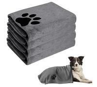 BORDEAG Lot De 4 Serviettes De Toilette pour Chiens en Microfibre,Super Absorbantes Et Douces,pour Bain,Toilette Et Sorties,Taille Généreuse 50x100 CM,Parfaites pour Chiens Et Chats De Toutes Ailles