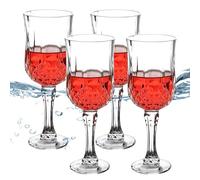 BORDEAG Lot de 4 verres à vin flottants en plastique 160 ml pour piscine, incassables, flottants, bord anti-éclaboussures, pour la maison et l'extérieur