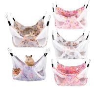 BORDEAG Lot De 5 Hamacs pour Petits Animaux, Hamac pour Cochon d'Inde, Hamster Hamac House, pour Petit Animal Tunnel À Suspendre, ochon d'Inde, Lapin, Furet, Rat