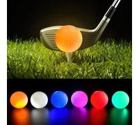 BORDEAG Lot de 6 balles de golf lumineuses à LED multicolores - Balles de golf lumineuses - Idéales pour l'entraînement de nuit