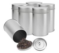 BORDEAG Lot de 6 boîtes à thé pour thé en vrac - Boîtes à thé hermétiques - 100 g - Pour thé en vrac ou épices (120 x 75 mm)