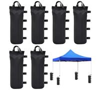 BORDEAG Lot de 6 poids de tonnelle épais lesté - 50 x 20 cm - Noir - Imperméables - Nylon Oxford - Cadre en métal - Pour activités de plein air et événements