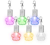 BORDEAG Lot De 6 Sécurité Led Clignotant Pour Chiens, Lumière Imperméable Pour Chien, Pendentif Lumineux Chien, Led Lumiere Chien, Lumiere Chien Nuit Usb-C, 3 Modes Clignotants, Pour Chien