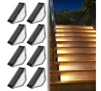 BORDEAG Lot de 8 Lampes Solaires D'extérieur, Lampe Solaire Exterieur Jardin, Modernes Lumiere Solaire Exterieur, Étanche Ip67, pour Pelouse, Terrasse, Cour, Trottoir