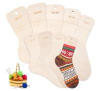 BORDEAG Lot de 9 planches à chaussettes taille 30-47, avec indication de taille, gabarit de chaussettes, bloqueurs de chaussettes, planches à chaussettes, pour tricot, crochet