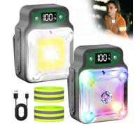 BORDEAG Lumières de Course à Clip,2 Pièces Lumière de Sécurité Réfléchissante Avec Conception Magnétique, Lampe Frontale LED, Jogging Lampe à Clip pour Courir Grimper Camping Pêche