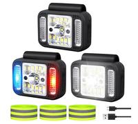 BORDEAG Lumières de Course à Clip,3 Pièces Lumière de Sécurité Réfléchissante Avec Conception Magnétique, Lampe Frontale LED, Jogging Lampe à Clip pour Courir Grimper Camping Pêche