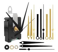 BORDEAG Mouvement à quartz de rechange pour horloge murale avec 4 paires d'aiguilles, silencieux, mouvement à quartz silencieux, kit de bricolage pour horloge murale DIY