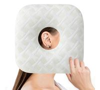 BORDEAG Oreiller Piercing, 28×28×7cm Oreiller Piercing avec Trou, Oreillers Piercing Oreille, Oreillers de Piercings Latéraux pour soulager la Douleur dans, Dormeurs Latéraux avec Trou d'oreilles