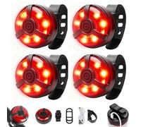 BORDEAG Pendentifs Réfléchissants LED, Lot De 4 Réflecteurs LED Pour Enfants, Lumière De Sécurité Pour Cartable, Sac A Dos, Jogging