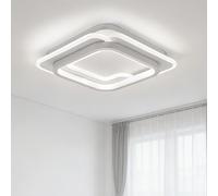 BORDEAG Plafonnier LED plat, 24 x 24 x 6 cm, blanc chaud, lampe de salle de bain, éclairage plat pour couloir, salon, chambre à coucher, balcon, 3 ㎡-5 ㎡, 220 V, blanc