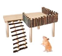 BORDEAG Plateforme en Bois pour Hamster - Cadre d'Escalade avec Échelle