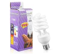 BORDEAG Reptile Ampoule UVB, 26W 10.0 Reptile UVB Ampoule, UVB Reptile Lampe, Lampe Reptile UVB, 220v UVB Lampe Fluorescente Compacte, Pour Aquarium, Récipient En Verre, Nourrisseur